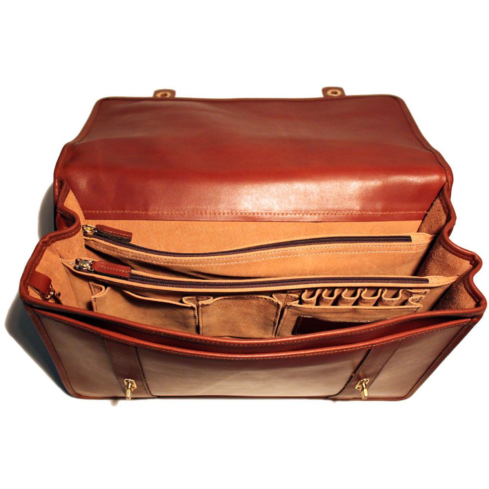 Barrister Triple Gusset Flapover Briefcase - Ameritisan